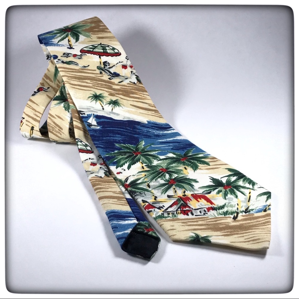 McSea New Orleans Ocean Sandy Beach Cotton Necktie